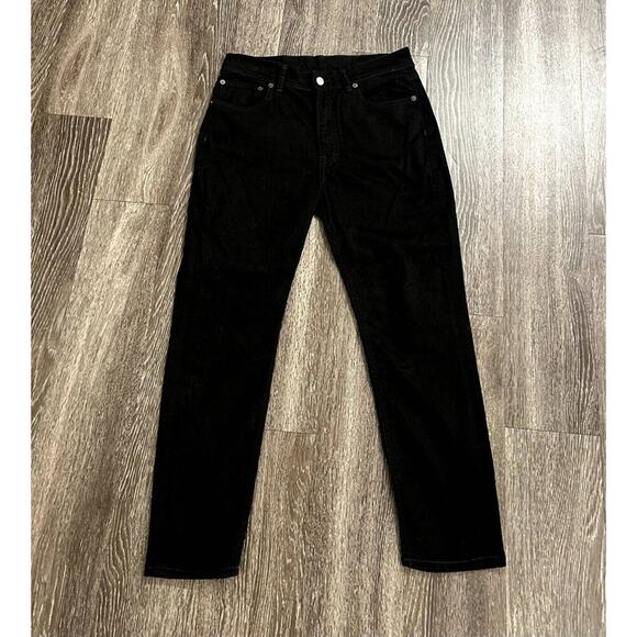 Acne Studios Melk Stay Black Jeans Cropped Fit 25" Straight Denim Classic EUC - Picture 3 of 10